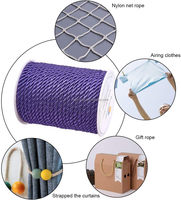 5mm 3 plis Polyester cordon décoratif cordon torsadé bleu soie corde pour noël saint valentin fête décor à la maison cadeau sac cordon torsadé