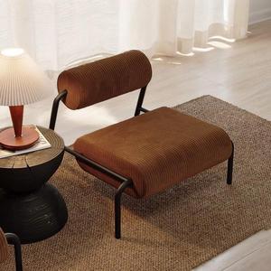 Mid-century Modern Corduroy Single <b>Sofa</b> Chair with Iron Frame Designer Leisure Chair for Bedroom Indoor Furniture - Product Image 3