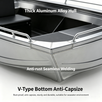 Nouveau bateau de pêche à console centrale en aluminium diesel de 4,5 m (15 pieds) pour 5 personnes, coque en V, hors-bord max. 50 CV pour la pêche en mer