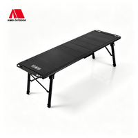 Table de camping tactique pliable 5 unités, réglable en hauteur, en aluminium léger, pour l'extérieur, et chaise de camping pliable