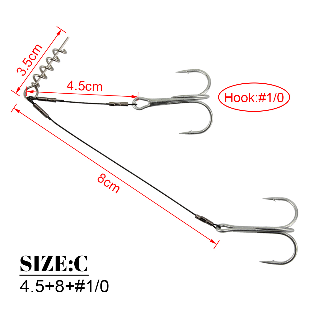 centerpin fishing hooks Spinpoler Double Fishing Hooks Corkscrew Pike Stinger Rig Soft Lure Screw Center  Pin Swimbait Treble Hook Saltwater Accessories| Alibaba.com