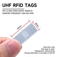 Étiquettes RFID UHF 860-960MHZ 50x50mm autocollantes pour supermarché, bibliothèque, gestion de documents, entrepôt
