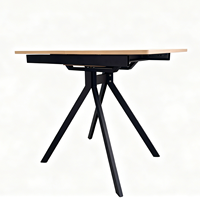 Table à manger moderne pliable et extensible, petite table extensible avec plateau en bois, pieds en acier, gain de place, longueur réglable, cuisine