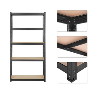 Coin noir 5 niveaux <span class=keywords><strong>Garage</strong></span> Heavy Duty Boltless Storage Racks Étagère Métal Galvanisé Étagère En Acier pour <span class=keywords><strong>Garage</strong></span> - Product Image 2