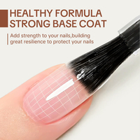 Base Coat Gel UV Transparent Brillant Diamant Marque Privée OEM, Adhérence Forte, Sans HEMA ni TPO, Pour Extension d'Ongles, Vente en Gros