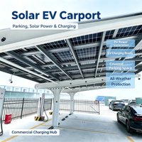 Kit de carport solaire photovoltaïque étanche à installation facile pour centre commercial, usine, parking, conception personnalisée