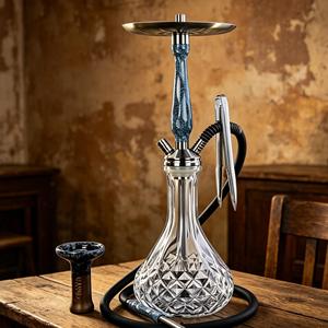Ensemble de chicha moderne en verre, kit de fumage en acier inoxydable avec finition laquée et tuyau, idéal pour les cadeaux et les occasions sociales - Product Image 4