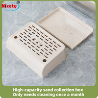 Bac à litière pour chat Nicety en acier inoxydable + PP, grande capacité, côtés hauts, couvercle anti-adhésif et pelle, facile à nettoyer et design robuste