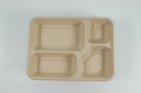 Assiette jetable biodégradable et compostable 100% Pack de plateaux alimentaires ronds écologiques avec des plats à motif végétal Utilisation pour le dîner