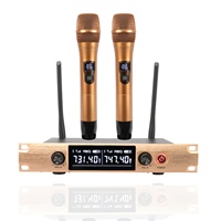 Mikrofon nirkabel VHF SH-400B/SH-400G, mikrofon untuk rumah/mengajar menggunakan penerima logam 2CH dan genggam setengah logam Output 2 XLR