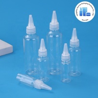 Vente en gros de flacons en plastique PET de 120 ml pour cosmétiques, à embout aiguille, pour extrusion, sous-emballage, couleur nude, avec bouchon à vis souple à embout pointu