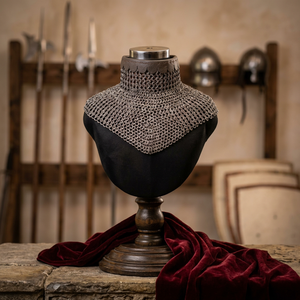 Collar de cota de malla de obispo Medieval auténtico, cuello protector de acero suave, accesorio de disfraz de recreación histórica Gorget - Product Image 6