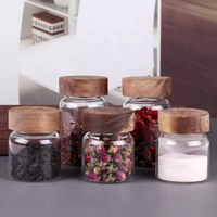 Lot de pots de conservation hexagonaux transparents en verre de 8 oz avec couvercles, chauffables et détachables, pour épices et aliments – Contenants de cuisine modernes en gros
