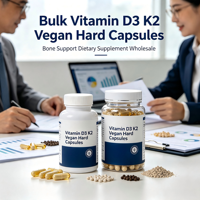 Capsules rigides standardisées de Vitamine D3 MK7 K2 à base de plantes, végétaliennes, pour le soutien osseux des adultes, supplément d'extrait 5g/pièce, vente en gros usine