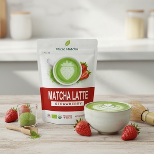 Poudre de Latte Matcha à la Fraise Premium, Mélange de <span class=keywords><strong>Thé</strong></span> Vert Santé Spécialisé, Latte Instantané à la Fraise, Sachet de 15 Portions, 150g - Product Image 2