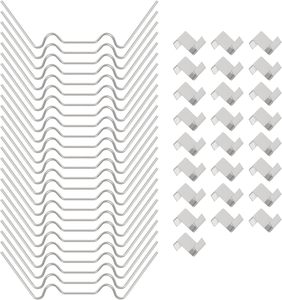 Lot de 50 pièces pour réparation de serre, comprenant 25 clips de fixation de panneaux de type W de 95 mm et 25 clips de fixation de panneaux de type Z, clips de vitrage de serre en acier inoxydable - Product Image 1