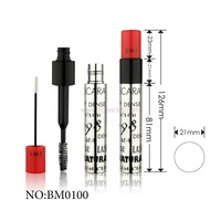 Tube de mascara rond vide en plastique recyclable de 10 ml avec brosse, marque privée