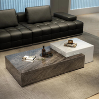 Juego de mesa de centro de mármol moderno para sala de estar, mesa de centro de mármol de lujo nórdico, gran oferta al por mayor