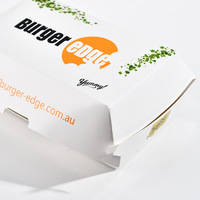Boîtes à hamburgers en carton isolées écologiques - Imperméables et rigides, couleurs mélangées, personnalisables, gardent les hamburgers au chaud pendant plus de 2 heures