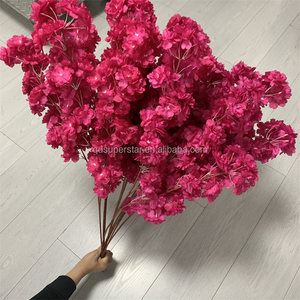 L-834 <span class=keywords><strong>Fleurs</strong></span> artificielles de cerisier de haute qualité à 3 couches, style chiffré, grandes <span class=keywords><strong>fleurs</strong></span> de cerisier fuchsia pour mariage - Product Image 3