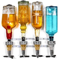 Accessoires pour restaurant, café, bar : Distributeur de vin et de spiritueux mural en métal pour 4 bouteilles
