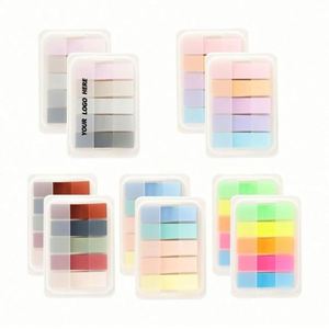 Cute PET Transparent <b>Sticky</b> <b>Notes</b> with Box, Fluorescent Index Tabs and Page Flags, Reusable Promotional Office Supplies - Product Image 1