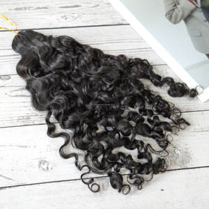 बर्मी कर्ली पूर्व-लोडेड मानव बाल मोच क्रोकेट ब्रेड्स नरम पंख क्रॉकेट मानव बाल एक्सटेंशन - Product Image 1