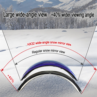 Masque de ski double couche anti-buée avec montures noires/rose/blanches, grande vue pour le ski, le cyclisme et les sports de neige, compatible avec les lunettes de vue