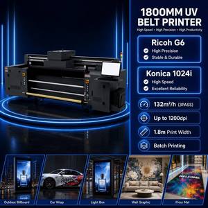 Impresora UV de Cinta Transportadora Plana de 1800 con 4 Cabezales de Impresión G6, Máquina de Inyección de Tinta para Señalización Publicitaria y Materiales Flexibles - Product Image 1
