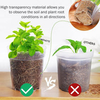 Pots de pépinière transparents 3/4/5 pouces, durables, légers, style simple, pots en plastique pour semis avec trous de drainage pour le démarrage des graines