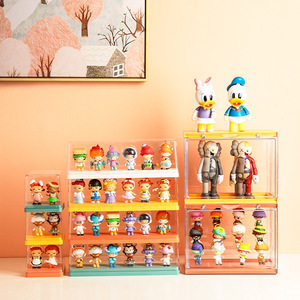 Rõ ràng Acrylic hiển thị trường hợp với cửa Stackable búp bê hộp lưu trữ cho SƯU TẦM NHÀ tổ chức vật liệu nhựa Pop Mart mục tiêu - Product Image 4