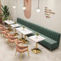 Ensemble de mobilier de restaurant commercial de style occidental, design moderne, pour restauration, cafétéria, café, bar à café, avec banquettes et table à manger