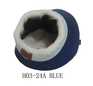 Casa de gatos de terciopelo holandés, cama para mascotas semicerrada con impresión quemada, lavable, proporciona una sensación segura de descanso, mascotas para dormir - Product Image 3
