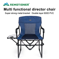 Chaise de camping pliante d'extérieur avec porte-gobelet et table latérale