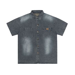 <span class=keywords><strong>Camisa</strong></span> Casual Holgada de Verano para <span class=keywords><strong>Hombre</strong></span>, Estilo Japonés, Nueva Colección, <span class=keywords><strong>Manga</strong></span> <span class=keywords><strong>Corta</strong></span>, Vaquera Lavada Retro, Estilo Urbano Americano, Cierre de Botones - Product Image 1