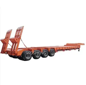 Wosheng Schlussverkauf 4 Achsen 16 Räder orange Container-Nedelbett-Chassis lader Semi-Auflieger Niedelbett-Auflieger