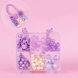 Kids Diy Bead Jewelry Kit Portable Handbag Box Acrylic Beads Bracelet Necklace Making <b>Craft</b> <b>Set</b> <b>for</b> <b>Girls</b> - Product Image 2
