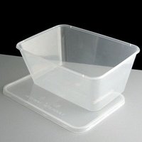 Conteneur/boîte/emballage alimentaire en plastique transparent carré jetable en PET avec couvercle pour aliments/soupe/glace