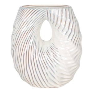 Vaso in ceramica con design a spirale testurizzato per soggiorno, decorazione per la casa, accessorio da tavolo - Product Image 1