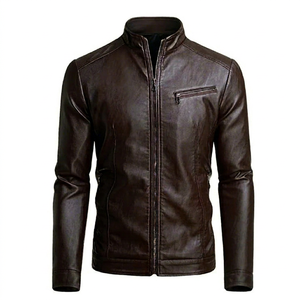 Chaqueta de Cuero Genuino LONG MISSION INDUSTRY con Cremallera Regular, Cuello Mao Calefactable, Estilo Casual de Invierno, Servicio OEM, Fabricación en Pakistán - Product Image 1