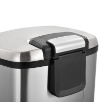 Grand Conteneur de Stockage de Déchets en Acier Inoxydable de 50L, Pédale en Fer à Goutte Lente, Design Cuisine Salle de Bain Hôtels