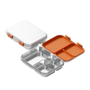 Lonchera Risheng, Linda y Duradera, Apta para Lavavajillas, de Acero Inoxidable para Niños, a Prueba de Fugas, Apta para Calentar, con 3 Compartimentos - Product Image 1