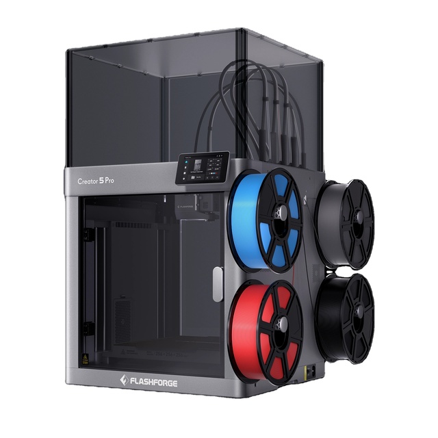 New Flashforge Creator 5 Pro 4-Toolheads Enclosed Multi-Color 3D Printer | 500% Faster, Zero Purge Waste Impresora 3d
