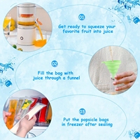 Sac de moule à crème glacée en PE recyclable avec poignée, idéal pour enfants et adultes - Pour crème glacée maison, jus de fruits et sucettes glacées