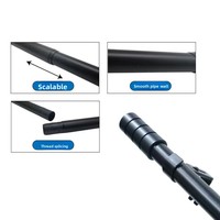 Tringle à rideaux noire en métal robuste, système double réglable pour rideaux transparents et occultants