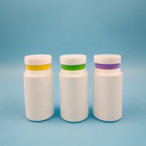 Top popular PET biodegradable plastic 100ml/150ml Recycled Probiotics candy empty vitamin bottles with colourful caps