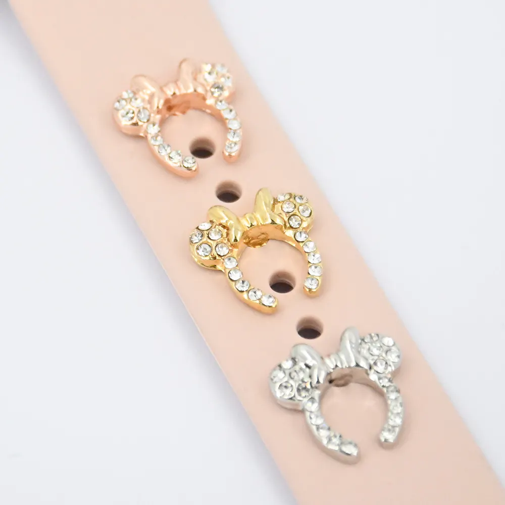 Charms per cinturino per Mouse in metallo e diamanti realizzati per cinturini e cinturini per orologi Apple