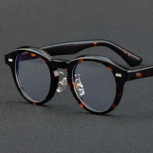 2024 neuer japanischer Stil klassische Brillenrahmen für Damen und Herren runder Vintage-Brillen Luxus-Designbrille für individuelles Logo