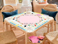 Tapis de jeu de mahjong et de société en caoutchouc à thème Halloween, antidérapant, imperméable, avec règles de jeu imprimées, pliable, durable, insonorisant, pour 4 joueurs