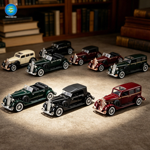 Modellino Auto d'Epoca in Scala 1:32, Veicolo Classico Retro <span class=keywords><strong>Cadillac</strong></span> con Porte Apribili e Funzione Pull-Back, Auto Giocattolo in Lega 1/32 per Bambini e Collezionisti - Product Image 1